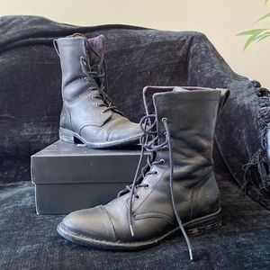 Black lace up boots